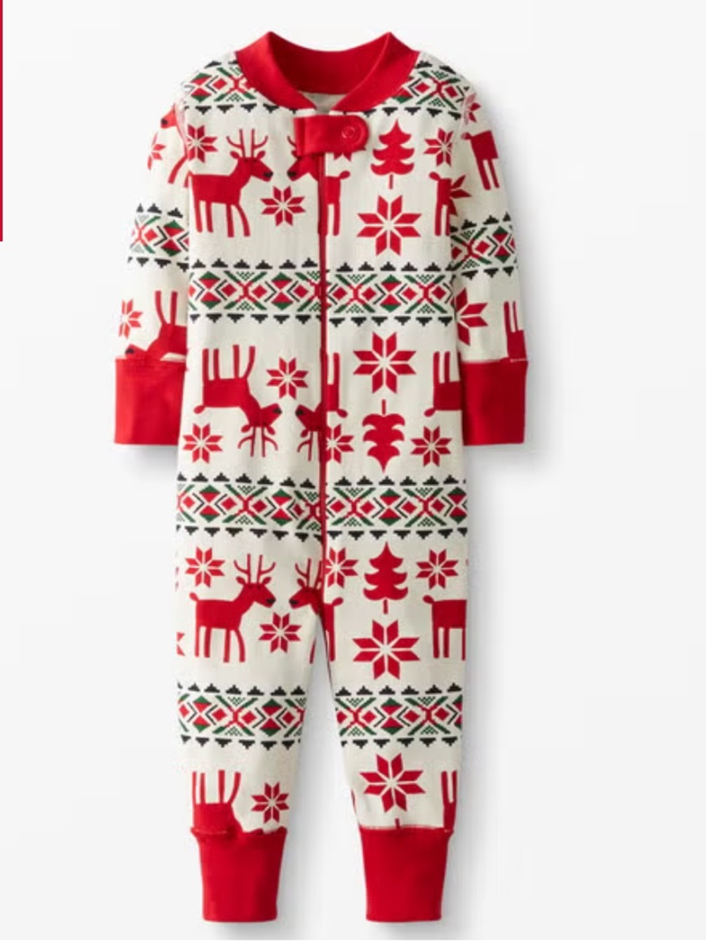 Hanna Andersson 2T Winter holidays pajamas red reindeer Dear Deer zip sleeper